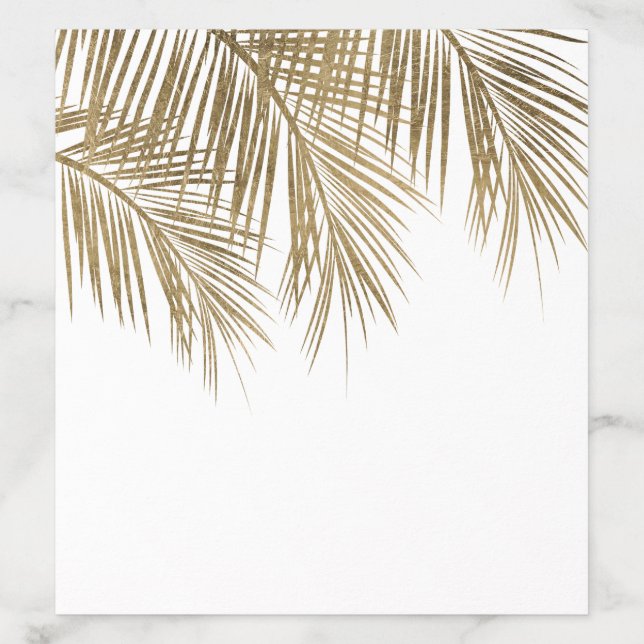 Modern faux gold palm tree elegant  wedding envelope liner (Design)