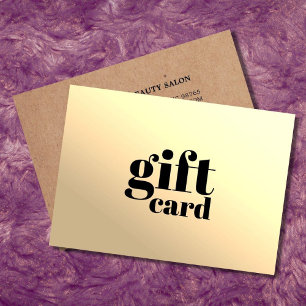 Modern Faux Gold Printed Kraft Beauty Gift Card