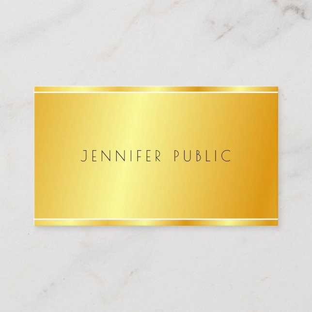 Modern Faux Gold Professional Elegant Template Business Card (Front)