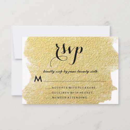 MODERN FAUX GOLD RSVP CARD