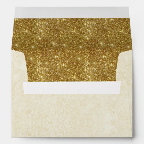 Modern Faux Gold Sparkles on Ivory Envelopes