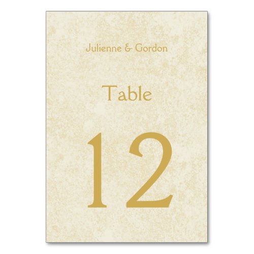 Modern Faux Gold Sparkles on Ivory Table Cards