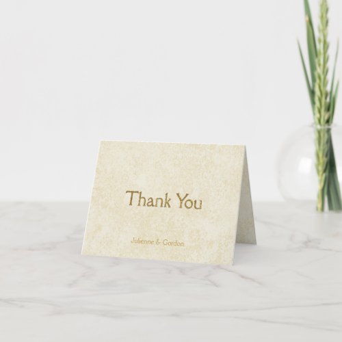 Modern Faux Gold Sparkles on Ivory Thank You