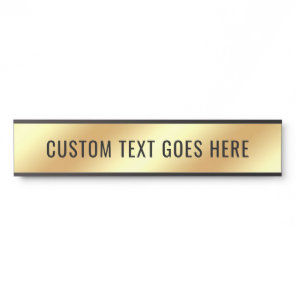 Modern Faux Gold Template Room Name Custom Text Door Sign