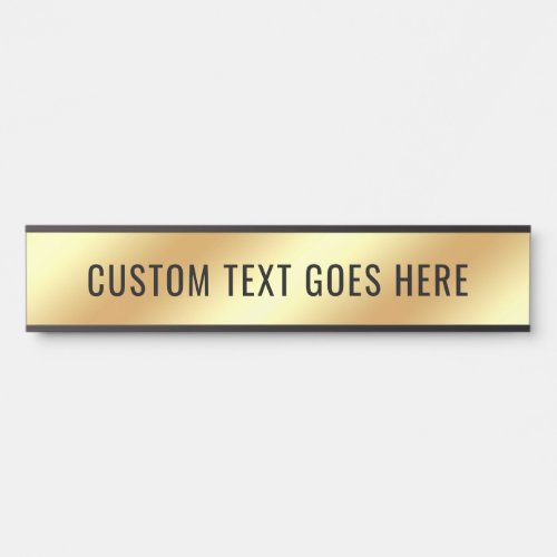 Modern Faux Gold Template Room Name Custom Text Door Sign