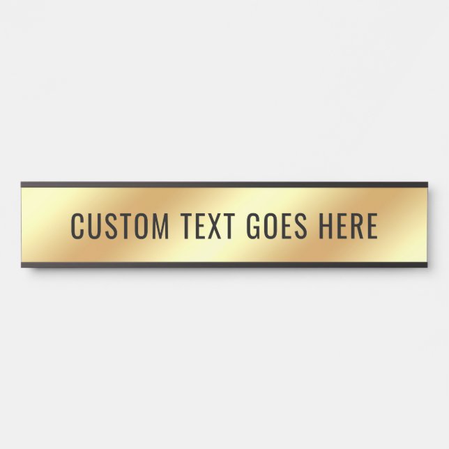 Modern Faux Gold Template Room Name Custom Text Door Sign (Front)