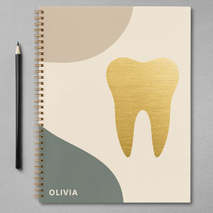 Modern Faux Gold Tooth Personalized Notebook