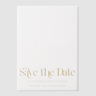 Modern Faux Gold Typography Wedding Save the Date Vellum Invitations