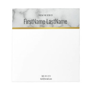 Modern Faux Gray Marble From the Desk of Notepad