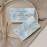 Modern Faux Holographic Beautician Makeup Business Card