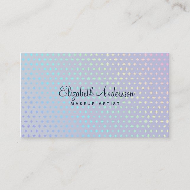 Modern Faux Holographic Business Card (Front)