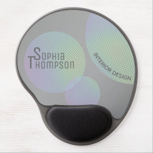 Modern Faux Holographic Rainbow Circles Gel Mouse Pad