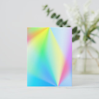 Modern faux iridescent pastel rainbow colors postcard