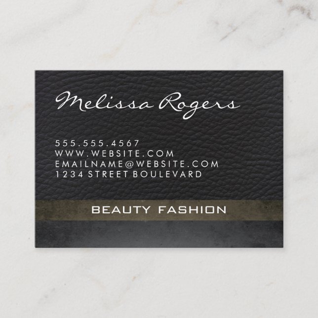 Modern Faux Leather II with Chic Texture Business Card (Front)