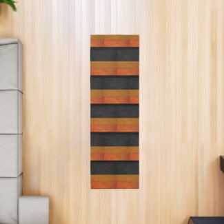 Modern Faux Leather Stripe Black / Copper Rug