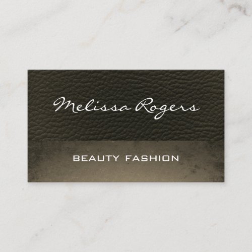 Modern Faux Leather with Chic Texture Business Card