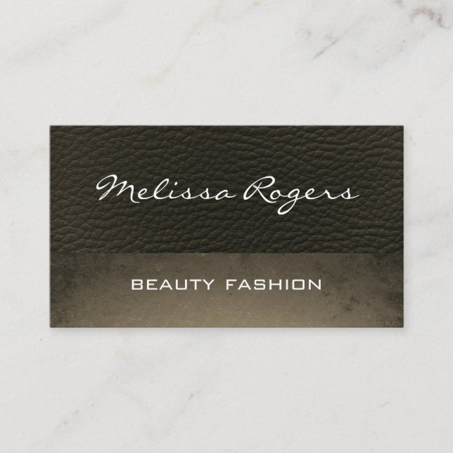 Modern Faux Leather with Chic Texture Business Card (Front)