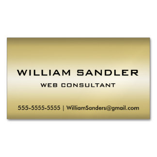 Modern Faux Metallic Gold Magnetic Business Card