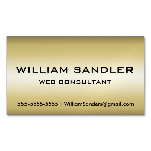 Modern Faux Metallic Gold Magnetic Business Card