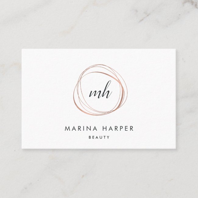 Modern Faux Rose Gold Abstract Business Card