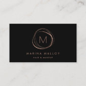 Modern Faux Rose Gold Abstract Business Card (Front)