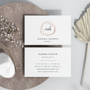 Modern Faux Rose Gold Abstract Business Card