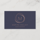 Modern Faux Rose Gold Abstract Business Card (Front)