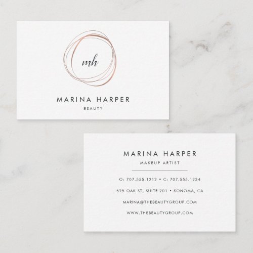 Modern Faux Rose Gold Abstract Business Card