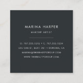 Modern Faux Rose Gold Abstract Square Business Card (Back)