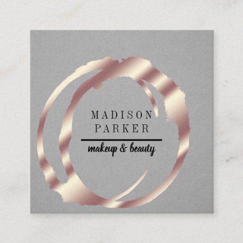 Modern Faux Rose Gold Abstract Square Square Busin Square Business Card