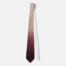 Modern Faux Rose Gold & Burgundy Glitter Ombre Neck Tie Modern Faux Rose Gold & Burgundy Glitter Ombre Neck Tie