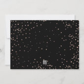 Modern faux rose gold confetti New Year typography Holiday Card (Back)