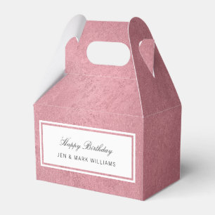 Modern faux rose gold favor boxes