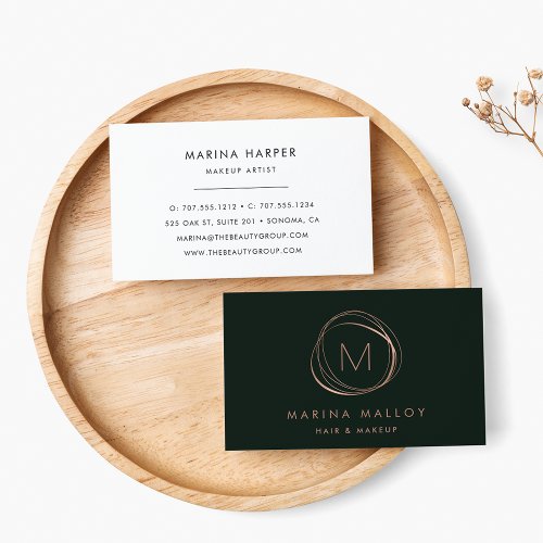 Modern Faux Rose Gold  Forest Abstract Business Card