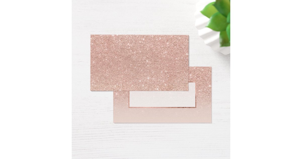 Modern faux rose gold glitter blush ombre | Zazzle