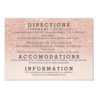 Modern faux rose gold glitter details wedding card