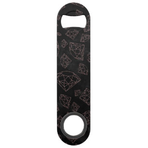 Modern faux rose gold glitter gemstones bar key