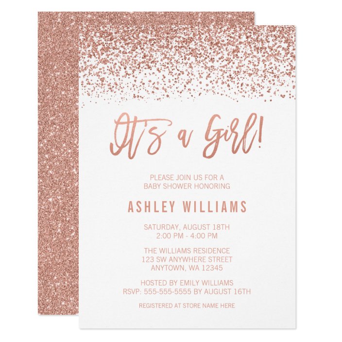 baby shower invitations rose gold