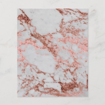 Modern Faux Rose Gold Glitter Marble Texture Image Flyer by InovArtS at Zazzle