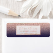 Modern faux rose gold glitter ombre gradient on na label (Insitu)