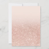 Modern faux rose gold glitter ombre photo Sweet 16 Invitation (Back)