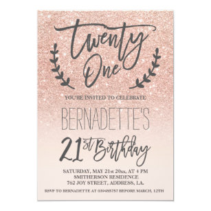 Modern 21st Birthday Invitations Zazzle