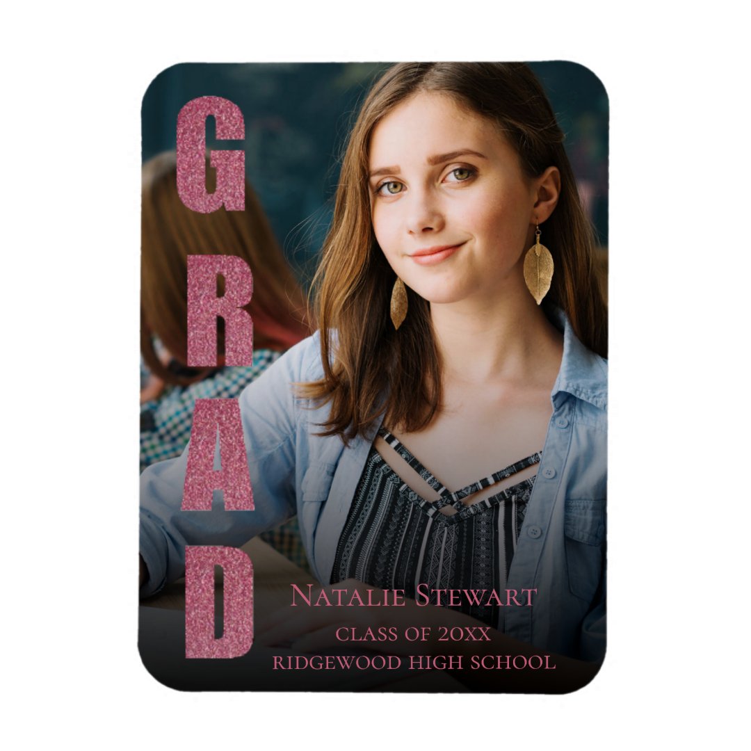 Modern Faux Rose Gold Graduation Announcement Zazzle