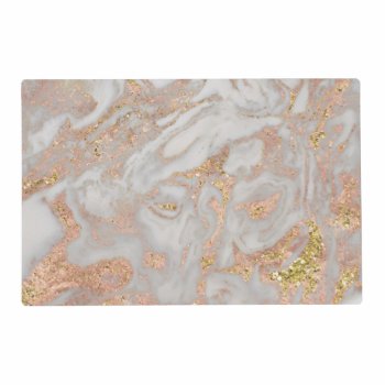 Modern Faux Rose Gold Marble Swirl Chic Placemat by ClipartBrat at Zazzle