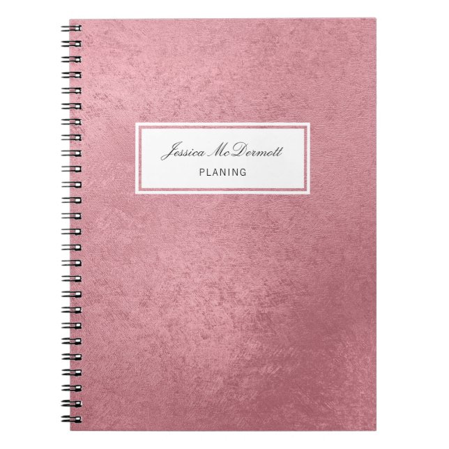 Modern faux rose gold notebook (Front)