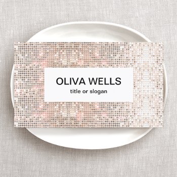 Modern Faux Sequins Beauty And Fashion Retro Business Card by sm_business_cards at Zazzle