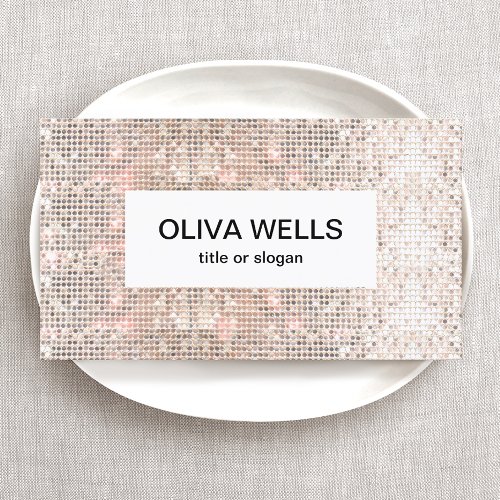 Modern Faux Sequins Beauty and Fashion Retro Business Card