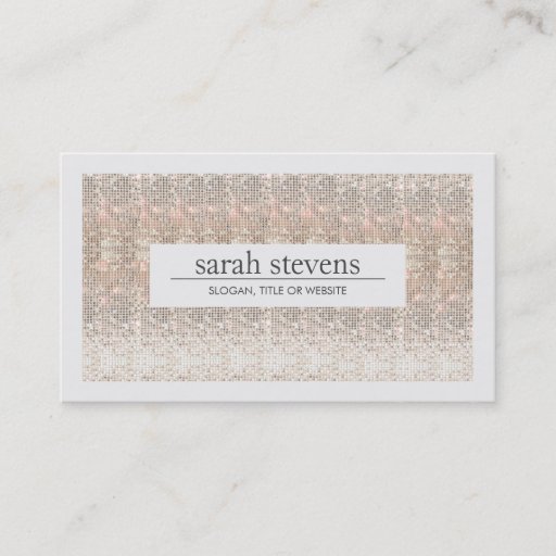 Customizable Modern Faux Sequins Hip Beauty and Fashion Stylist Business Cards