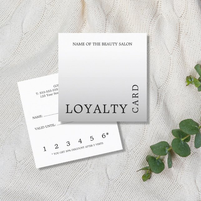 Modern Faux Silver Beauty Loyalty Card (Creator Uploaded)