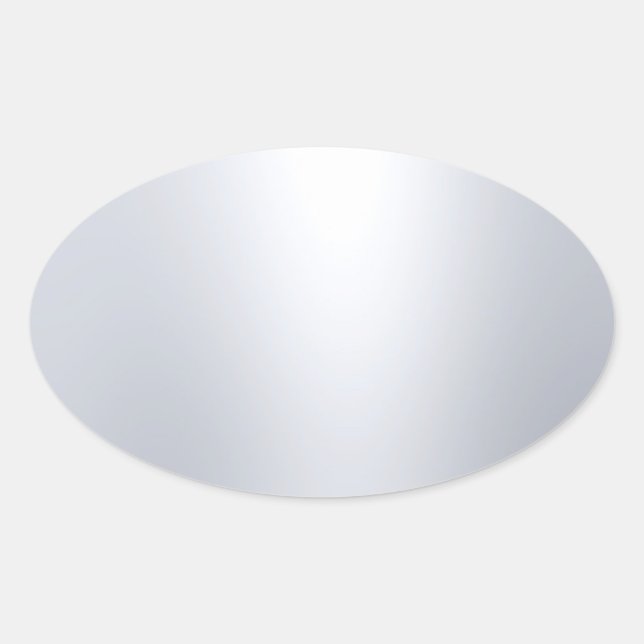 Modern Faux Silver Blank Template Glamorous Oval Sticker (Front)